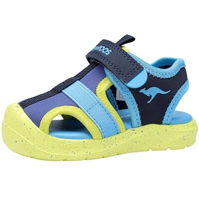 KangaROOS Jungen Unisex Kinder K-Toe Ellis Flache Sandale, dk Navy/limetta, 25 EU KangaROOS Jungen Unisex Kinder K-Toe Ellis Flache Sandale, dk Navy/limetta, 25 EU