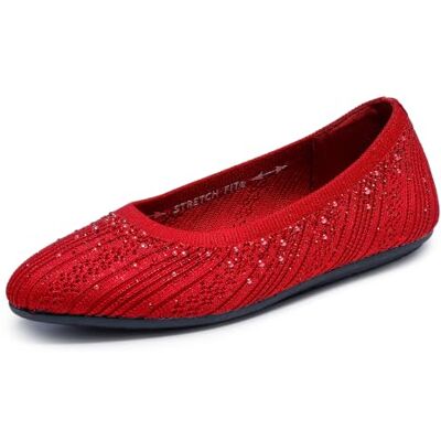 Skechers Damen Cleo 2.0-Glitzy Daze Ballerinas, Rot/Ausflug, einfarbig (Getaway Solids), 38 EU Skechers Damen Cleo 2.0-Glitzy Daze Ballerinas, Rot/Ausflug, einfarbig (Getaway Solids), 38 EU