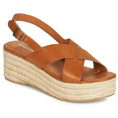 CHATTAWAK 7PAILLECAMEL39, Sandale mit Absatz, Marron, CHATTAWAK 7PAILLECAMEL39, Sandale mit Absatz, Marron,