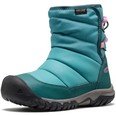 KEEN Unisex-Kinder Puffrider wasserdichte Schneestiefel, Brittany Blue/Cashmere Rose, Größe 40 KEEN Unisex-Kinder Puffrider wasserdichte Schneestiefel, Brittany Blue/Cashmere Rose, Größe 40