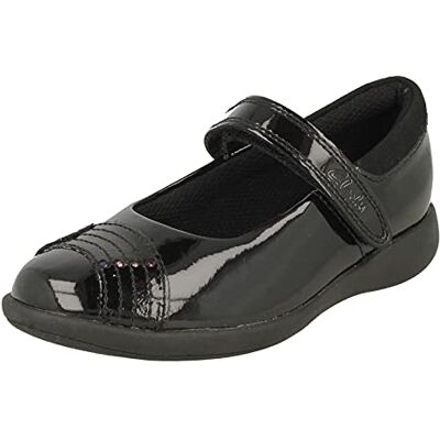Clarks Mädchen Etch Beam K Ballerinas, Black Pat, 34 EU Clarks Mädchen Etch Beam K Ballerinas, Black Pat, 34 EU