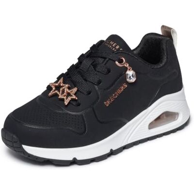 Skechers Mädchen UNO Gen1 Trendy Jewels Turnschuhe, Black Synthetic Rose Gold Trim, 35 EU Skechers Mädchen UNO Gen1 Trendy Jewels Turnschuhe, Black Synthetic Rose Gold Trim, 35 EU