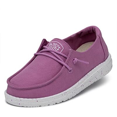 HEYDUDE Hey Dude Mädchen Wendy Youth Slub Canvas Moccasin, Violett, 34 EU HEYDUDE Hey Dude Mädchen Wendy Youth Slub Canvas Moccasin, Violett, 34 EU