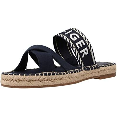 Tommy Hilfiger Damen Espadrilles Seasonal Webbing Sandal Stoffschuhe, Blau (Space Blue), 42 Tommy Hilfiger Damen Espadrilles Seasonal Webbing Sandal Stoffschuhe, Blau (Space Blue), 42