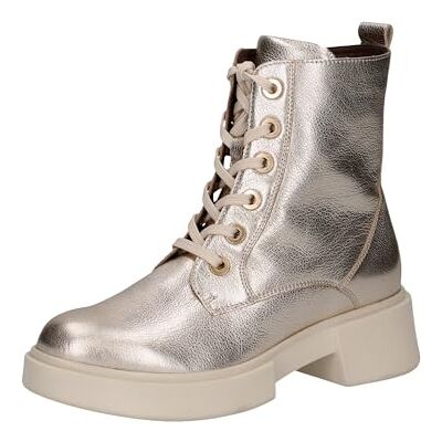 CAPRICE Damen Stiefeletten zum Schnüren aus Leder mit Reißverschluss, Metallisch (Platin Metal.), 41 EU CAPRICE Damen Stiefeletten zum Schnüren aus Leder mit Reißverschluss, Metallisch (Platin Metal.), 41 EU