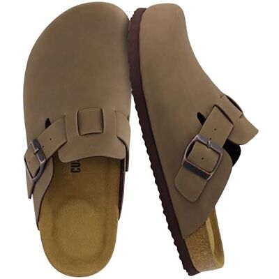 CUSHIONAIRE Damen Clogs Hana mit Korkfußbett und +Komfort, große Weiten verfügbar, Braun, 39 EU CUSHIONAIRE Damen Clogs Hana mit Korkfußbett und +Komfort, große Weiten verfügbar, Braun, 39 EU