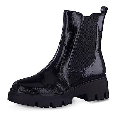 Tamaris COMFORT Damen Chelsea Boots mit Reißverschluss Comfort Fit, Schwarz (Black Patent), 41 EU Tamaris COMFORT Damen Chelsea Boots mit Reißverschluss Comfort Fit, Schwarz (Black Patent), 41 EU