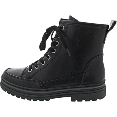 MARCO TOZZI Damen Stiefeletten zum Schnüren Flach mit Reißverschluss, Schwarz (Black), 38 EU MARCO TOZZI Damen Stiefeletten zum Schnüren Flach mit Reißverschluss, Schwarz (Black), 38 EU