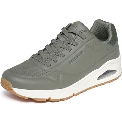 Skechers Herren Uno Tailored Air Turnschuhe, Olive Duraleather / Olive Suede, 45 EU Skechers Herren Uno Tailored Air Turnschuhe, Olive Duraleather / Olive Suede, 45 EU