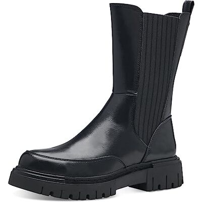 MARCO TOZZI Damen Chelsea Boots aus Kunstleder Plateau, Schwarz (Black), 40 MARCO TOZZI Damen Chelsea Boots aus Kunstleder Plateau, Schwarz (Black), 40
