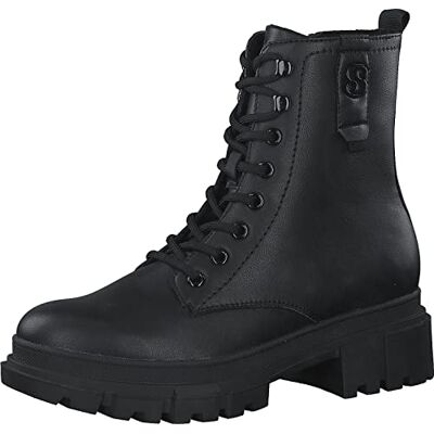 S. Oliver Damen Stiefeletten ohne Absatz zum Schnüren Vegan, Schwarz (Black), 36 EU S. Oliver Damen Stiefeletten ohne Absatz zum Schnüren Vegan, Schwarz (Black), 36 EU