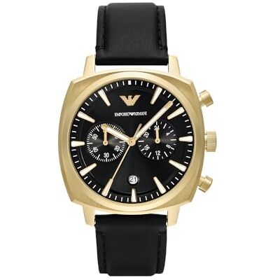 Giorgio Armani Montre Homme, Mouvement Quartz Chronographe et Boîtier 40mm Avec Bracelet Acier Inoxydable ou Cuir Giorgio Armani Montre Homme, Mouvement Quartz Chronographe et Boîtier 40mm Avec Bracelet Acier Inoxydable ou Cuir