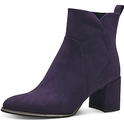 MARCO TOZZI Damen Stiefeletten mit Absatz Spitz mit Reißverschluss, Lila (Purple), 37 EU MARCO TOZZI Damen Stiefeletten mit Absatz Spitz mit Reißverschluss, Lila (Purple), 37 EU