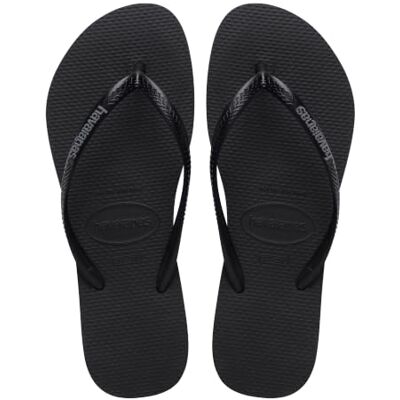 Havaianas Slim Logo Pop Up Damen FlipFlop Black/Steel Grey 39 EU Havaianas Slim Logo Pop Up Damen FlipFlop Black/Steel Grey 39 EU