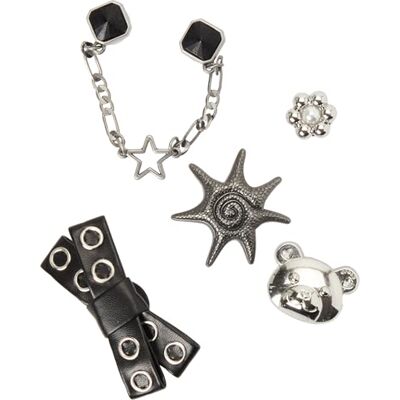 Crocs Unisex-Charms, silberfarben, niedlich, Punk, 5 Stück, mehrfarbig, Einheitsgröße, mehrfarbig, Einheitsgröße Crocs Unisex-Charms, silberfarben, niedlich, Punk, 5 Stück, mehrfarbig, Einheitsgröße, mehrfarbig, Einheitsgröße