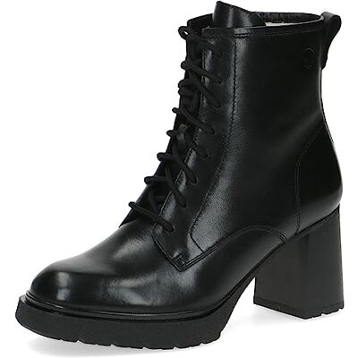 CAPRICE Damen Stiefeletten zum Schnüren aus Leder mit Blockabsatz, Schwarz (Black Nappa), 37 EU CAPRICE Damen Stiefeletten zum Schnüren aus Leder mit Blockabsatz, Schwarz (Black Nappa), 37 EU