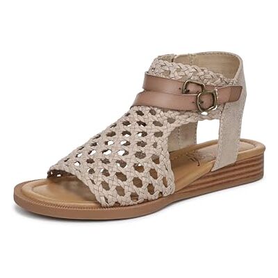 Blowfish Anuella Flache Sandale für Damen, Goldene Mikrofaser, Mittel, EU 37 Blowfish Anuella Flache Sandale für Damen, Goldene Mikrofaser, Mittel, EU 37