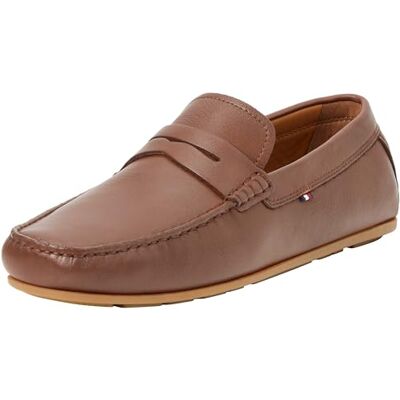 Tommy Hilfiger Herren Loafer Casual Leather Driver aus Leder, Braun (Winter Cognac), 40 Tommy Hilfiger Herren Loafer Casual Leather Driver aus Leder, Braun (Winter Cognac), 40