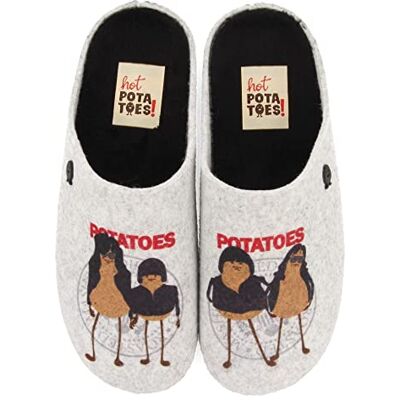HOT POTATOES Damen Straffan Hausschuh, grau, 40 EU HOT POTATOES Damen Straffan Hausschuh, grau, 40 EU