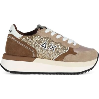 SUN68 Damen Big Ally Glitter Sneaker, Gold, 35/40 EU SUN68 Damen Big Ally Glitter Sneaker, Gold, 35/40 EU