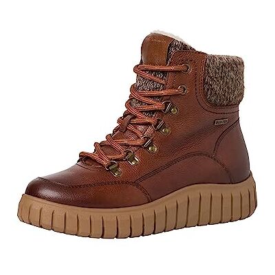 Tamaris COMFORT Damen Stiefeletten zum Schnüren Warm Gefüttert Plateau Comfort Fit, Braun (Cognac), 38 EU Tamaris COMFORT Damen Stiefeletten zum Schnüren Warm Gefüttert Plateau Comfort Fit, Braun (Cognac), 38 EU