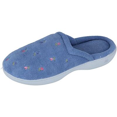 Isotoner Damen-Clog-Pantoffeln aus Frottee, mit Memory-Schaum, für Komfort drinnen und draußen, Immergrün gewellt, 5.5/6 UK Isotoner Damen-Clog-Pantoffeln aus Frottee, mit Memory-Schaum, für Komfort drinnen und draußen, Immergrün gewellt, 5.5/6 UK