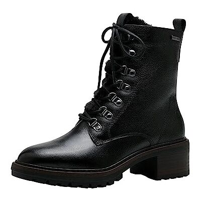 Tamaris Damen Schnürstiefel Materialmix aus Leder und Textil Winter gefüttert; BLACK/schwarz; 37 EU Tamaris Damen Schnürstiefel Materialmix aus Leder und Textil Winter gefüttert; BLACK/schwarz; 37 EU