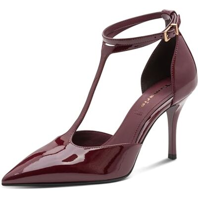 Tamaris Damen Pumps mit Stilettoabsatz, rot (Merlot PATENT),39 Tamaris Damen Pumps mit Stilettoabsatz, rot (Merlot PATENT),39