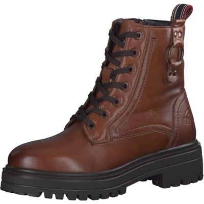 S. Oliver Damen Schnürstiefel ohne Absatz aus Leder mit Reißverschluss, Braun (Cognac), 39 EU S. Oliver Damen Schnürstiefel ohne Absatz aus Leder mit Reißverschluss, Braun (Cognac), 39 EU
