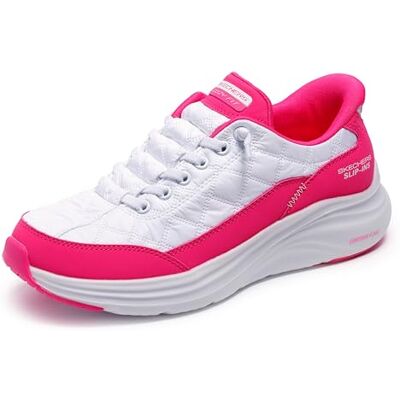 Skechers Damen Contour Foam Hands Free Slip-Ins Sneaker, Weiß/Hot Pink, 37.5 EU Skechers Damen Contour Foam Hands Free Slip-Ins Sneaker, Weiß/Hot Pink, 37.5 EU