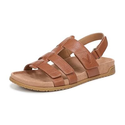 Vionic Damen Eureka Flache Sandals, Braunes Leder, Mittel, EU 39 Vionic Damen Eureka Flache Sandals, Braunes Leder, Mittel, EU 39