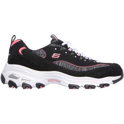 Skechers Sportschuhe für Damen D'Lites, Schnürschuh mit Memory-Schaum, Schwarz (Schwarz-Hot Pink), 38.5 EU Skechers Sportschuhe für Damen D'Lites, Schnürschuh mit Memory-Schaum, Schwarz (Schwarz-Hot Pink), 38.5 EU