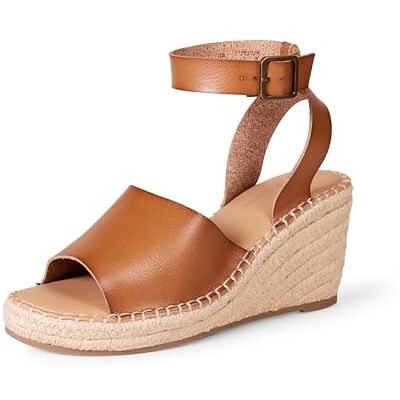 Amazon Damen Bequeme Espadrillesandale Mit Keilabsatz, Bräunen, 38.5 EU Amazon Damen Bequeme Espadrillesandale Mit Keilabsatz, Bräunen, 38.5 EU