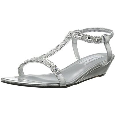 Touch Ups Jazz Keilabsatz Sandalen Stil Jazz, Silber, 37 EU Touch Ups Jazz Keilabsatz Sandalen Stil Jazz, Silber, 37 EU