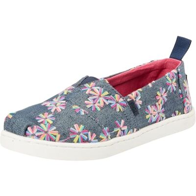 TOMS Classic Alpargata Flacher Slipper, Navy Embroidered Floral, 31 EU TOMS Classic Alpargata Flacher Slipper, Navy Embroidered Floral, 31 EU