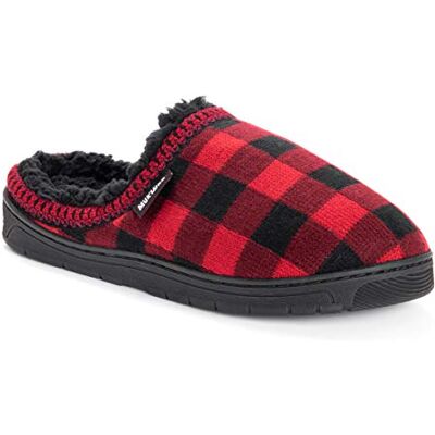 MUK LUKS Herren Gabriel Clog Hausschuh, rot/schwarz, Large MUK LUKS Herren Gabriel Clog Hausschuh, rot/schwarz, Large
