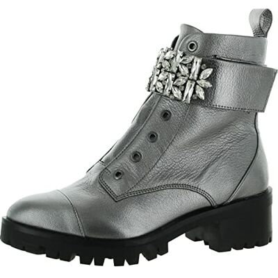 KARL LAGERFELD Damen Pippa Springerstiefel, Silber, 39.5 EU KARL LAGERFELD Damen Pippa Springerstiefel, Silber, 39.5 EU