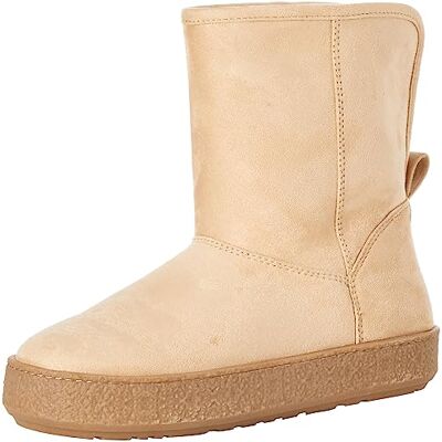 Amazon Damen Lammfellstiefelette, Beige Mikro Wildleder, 38 EU Amazon Damen Lammfellstiefelette, Beige Mikro Wildleder, 38 EU