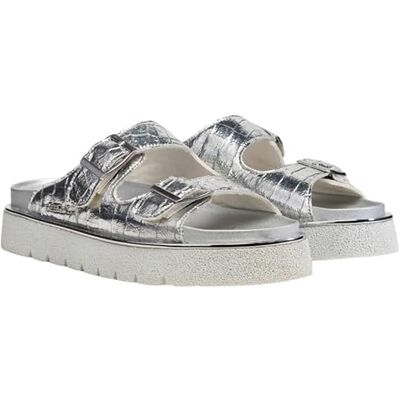Replay Damen Sandalen Glänzend, Silver 050 (Silber), 37 Replay Damen Sandalen Glänzend, Silver 050 (Silber), 37
