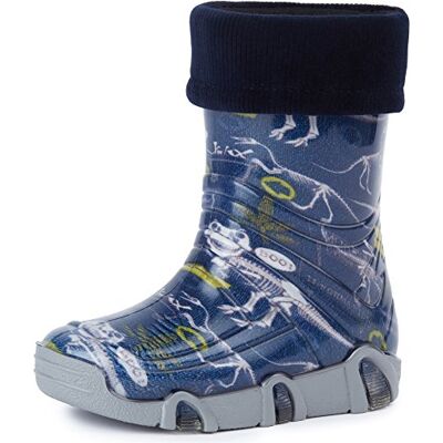 Ladeheid Kinder Mädchen Jungen Gummistiefel gefüttert Swk 27 (Dunkelblau Dinosaurier, 25/26 EU) Ladeheid Kinder Mädchen Jungen Gummistiefel gefüttert Swk 27 (Dunkelblau Dinosaurier, 25/26 EU)
