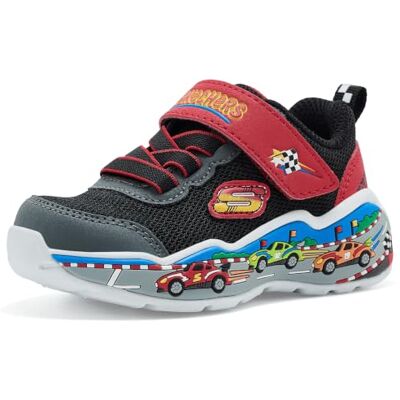 Skechers Baby Jungen Play Scene Turnschuhe, Black & Red Textile Synthetic Multi Trim, 23 EU Skechers Baby Jungen Play Scene Turnschuhe, Black & Red Textile Synthetic Multi Trim, 23 EU