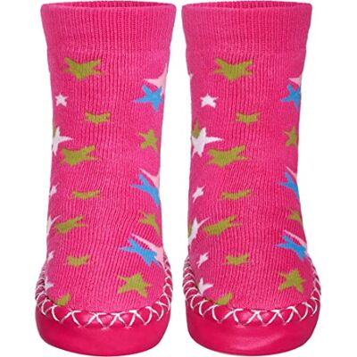 Playshoes Kinder-Hüttenschuhe aus Baumwolle, Hausschuhe für Mädchen und Jungen mit rutschhemmender Sohle, mit Sternen-Muster, Rosa (Pink 18), 19 (Herstellergröße: 19/22) Playshoes Kinder-Hüttenschuhe aus Baumwolle, Hausschuhe für Mädchen und Jungen mit rutschhemmender Sohle, mit Sternen-Muster, Rosa (Pink 18), 19 (Herstellergröße: 19/22)