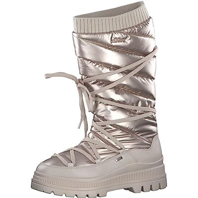 S. Oliver Damen Winterstiefel ohne Absatz mit Schnürung Gefüttert, Beige (Nude), 37 EU S. Oliver Damen Winterstiefel ohne Absatz mit Schnürung Gefüttert, Beige (Nude), 37 EU