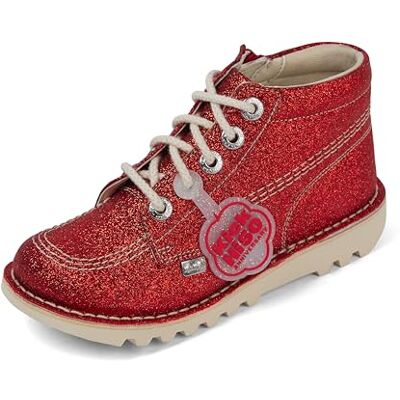 Kickers Kick Hi Glitter Text Stiefelette, Rot, 35 EU, rot, 2.5 UK Child Kickers Kick Hi Glitter Text Stiefelette, Rot, 35 EU, rot, 2.5 UK Child