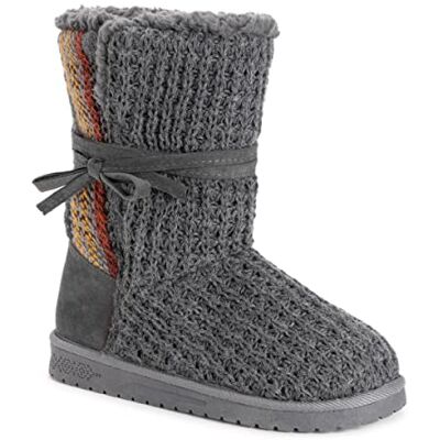 MUK LUKS Damen Clementine Stiefel, Grau kariert, 40.5 EU MUK LUKS Damen Clementine Stiefel, Grau kariert, 40.5 EU