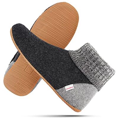 Giesswein Hüttenschuhe Wildpoldsried Hohe Hausschuhe für Damen & Herren, Warme Filz-Pantoffeln mit Fester Sohle, rutschfeste Unisex Slippers Giesswein Hüttenschuhe Wildpoldsried Hohe Hausschuhe für Damen & Herren, Warme Filz-Pantoffeln mit Fester Sohle, rutschfeste Unisex Slippers