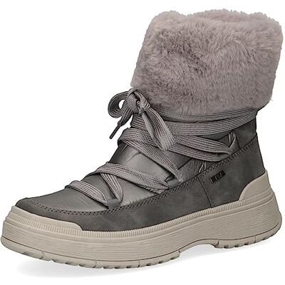 CAPRICE Damen Winterstiefeletten zum Schnüren Gefüttert Fell Weite G, Grau (Dk Grey Comb), 38 EU CAPRICE Damen Winterstiefeletten zum Schnüren Gefüttert Fell Weite G, Grau (Dk Grey Comb), 38 EU