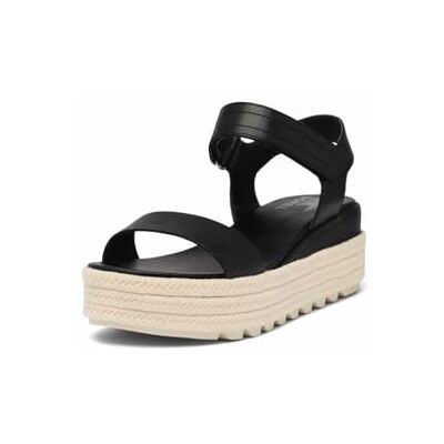Sorel Damen Cameron Flatform Sandalen, Schwarz/Kreide, 38.5 EU Sorel Damen Cameron Flatform Sandalen, Schwarz/Kreide, 38.5 EU