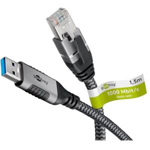 Goobay 70695 USB-A auf RJ45 Ethernet CAT 6 Kabel für stabile kabelgebundene Internetverbindung mit Router / Modem / Netwerk Switch / Ersetzt USB auf RJ45 Adapter / 1 Gbit/s / 15 Meter Goobay 70695 USB-A auf RJ45 Ethernet CAT 6 Kabel für stabile kabelgebundene Internetverbindung mit Router / Modem / Netwerk Switch / Ersetzt USB auf RJ45 Adapter / 1 Gbit/s / 15 Meter