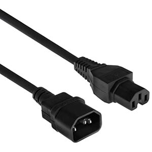 ACT Warmgerätekabel 2m C14 Stecker auf C15 Buchse, Stromkabel Verlängerung – AK5003 ACT Warmgerätekabel 2m C14 Stecker auf C15 Buchse, Stromkabel Verlängerung – AK5003